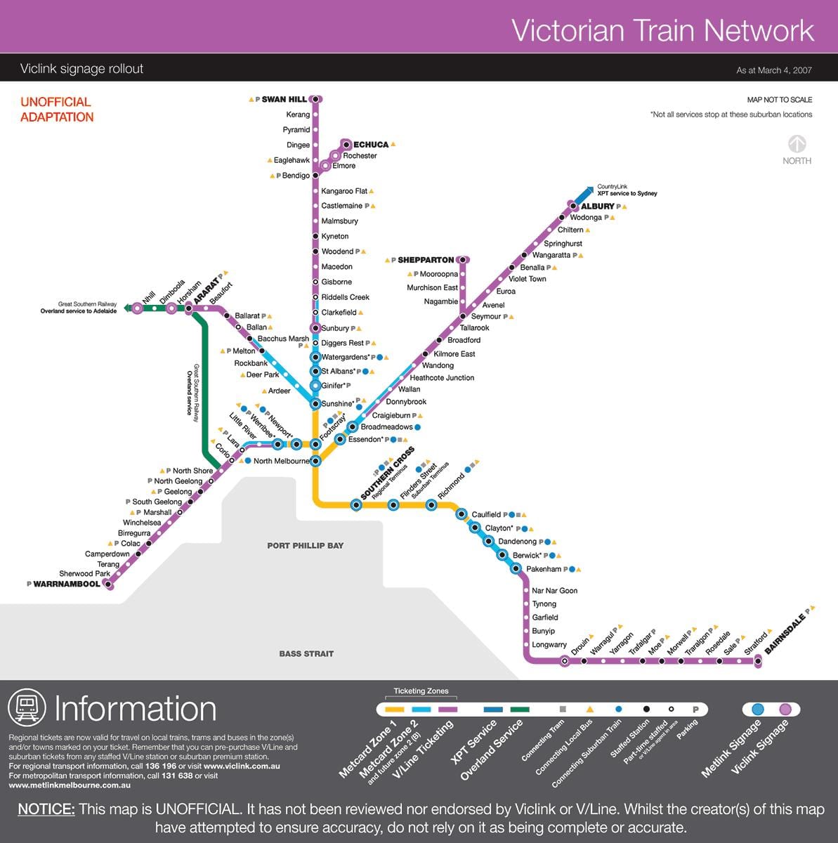 vline влак на картата