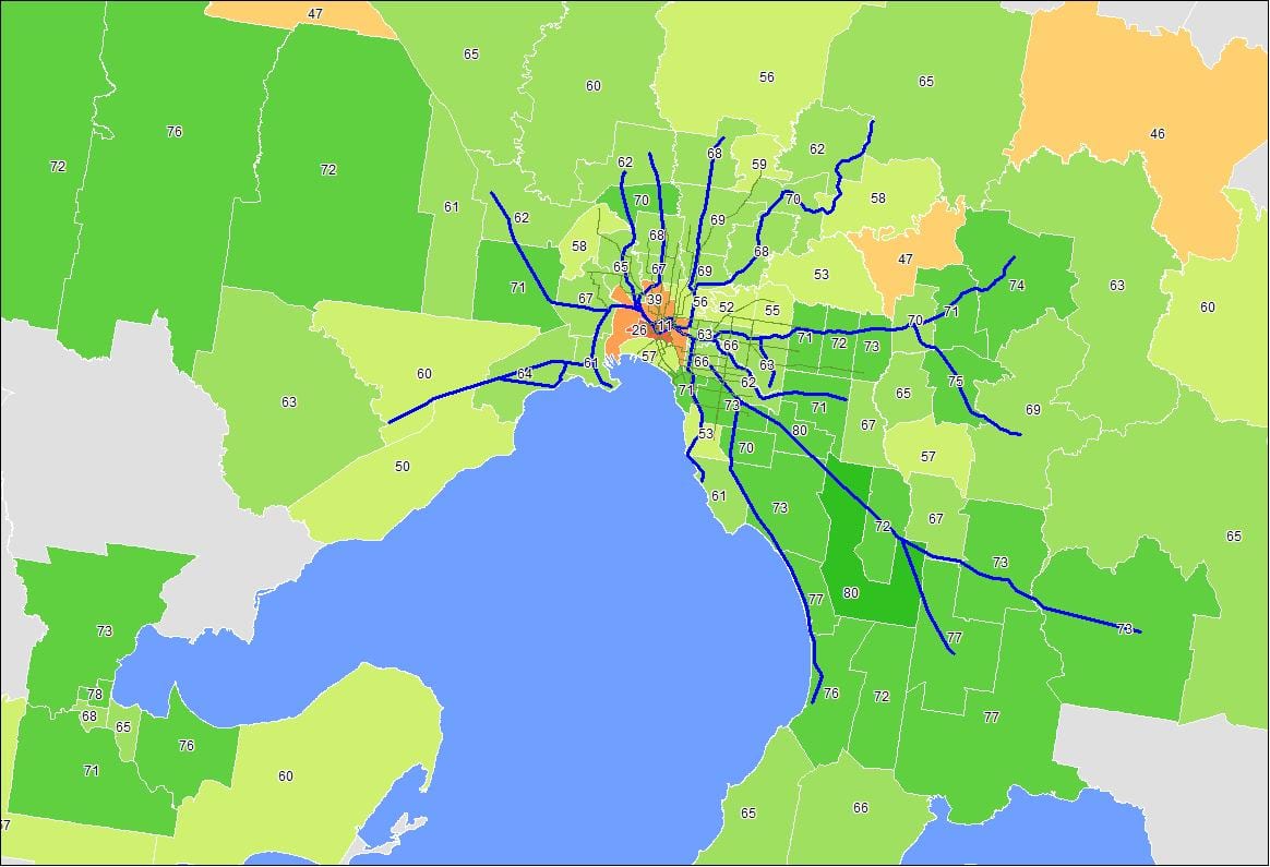 картата на Мелбърн