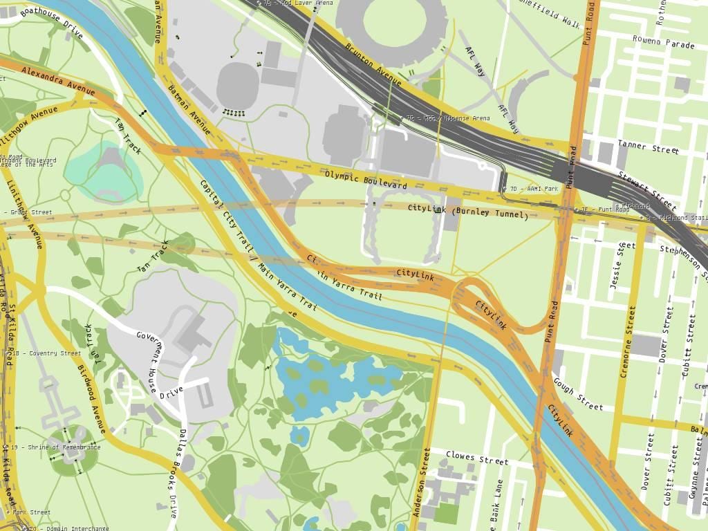 Yarra отпечатък картата