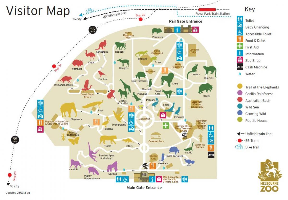 карта зоопарка в Мелбърн