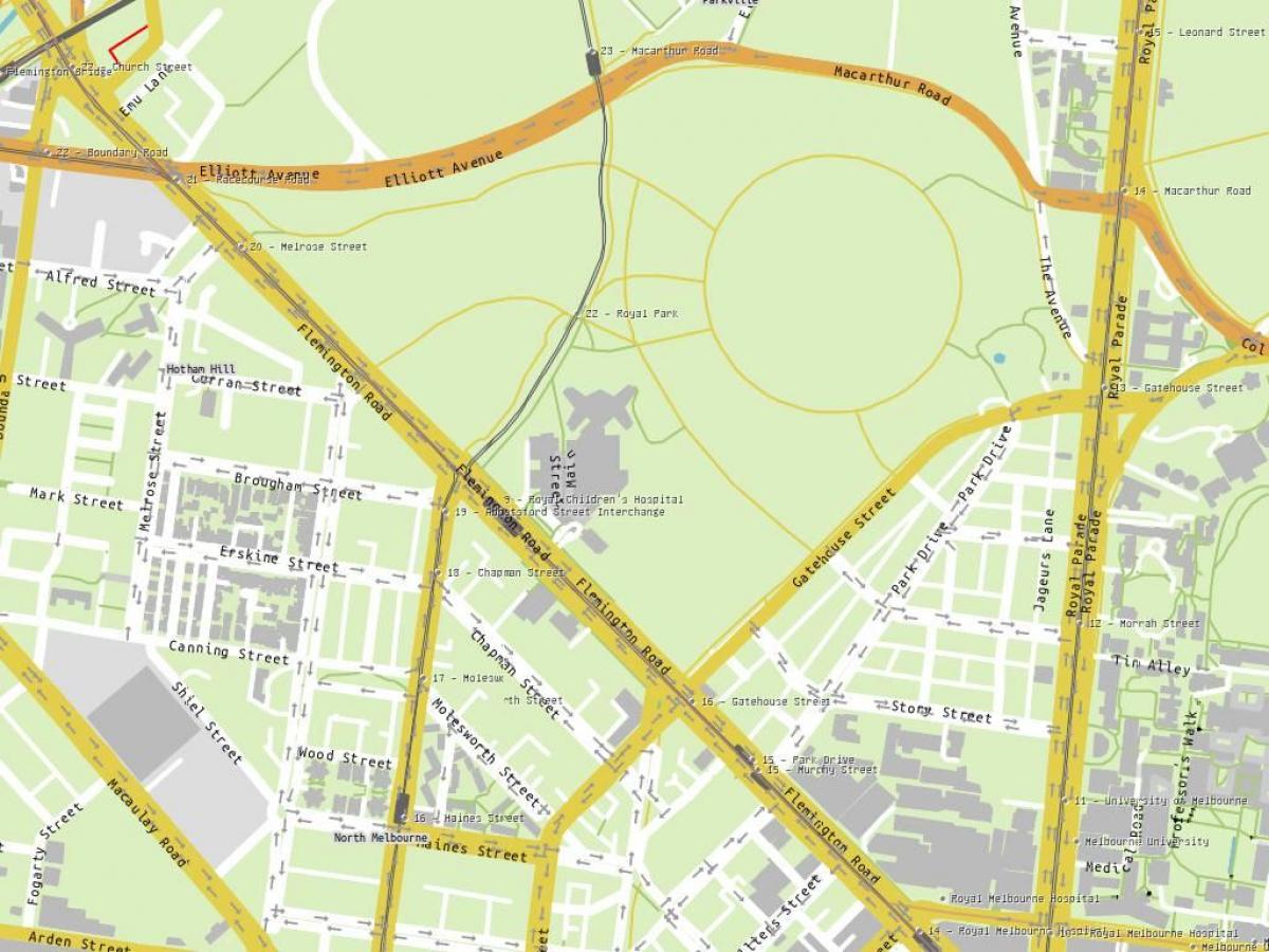 карта на Кралската детска болница в Мелбърн