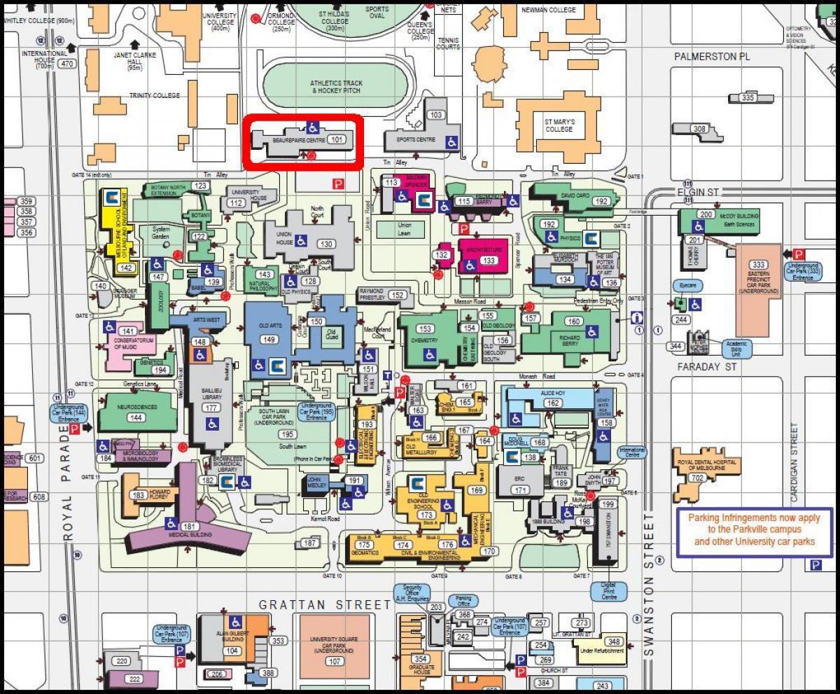 карта Мельбурнского университет