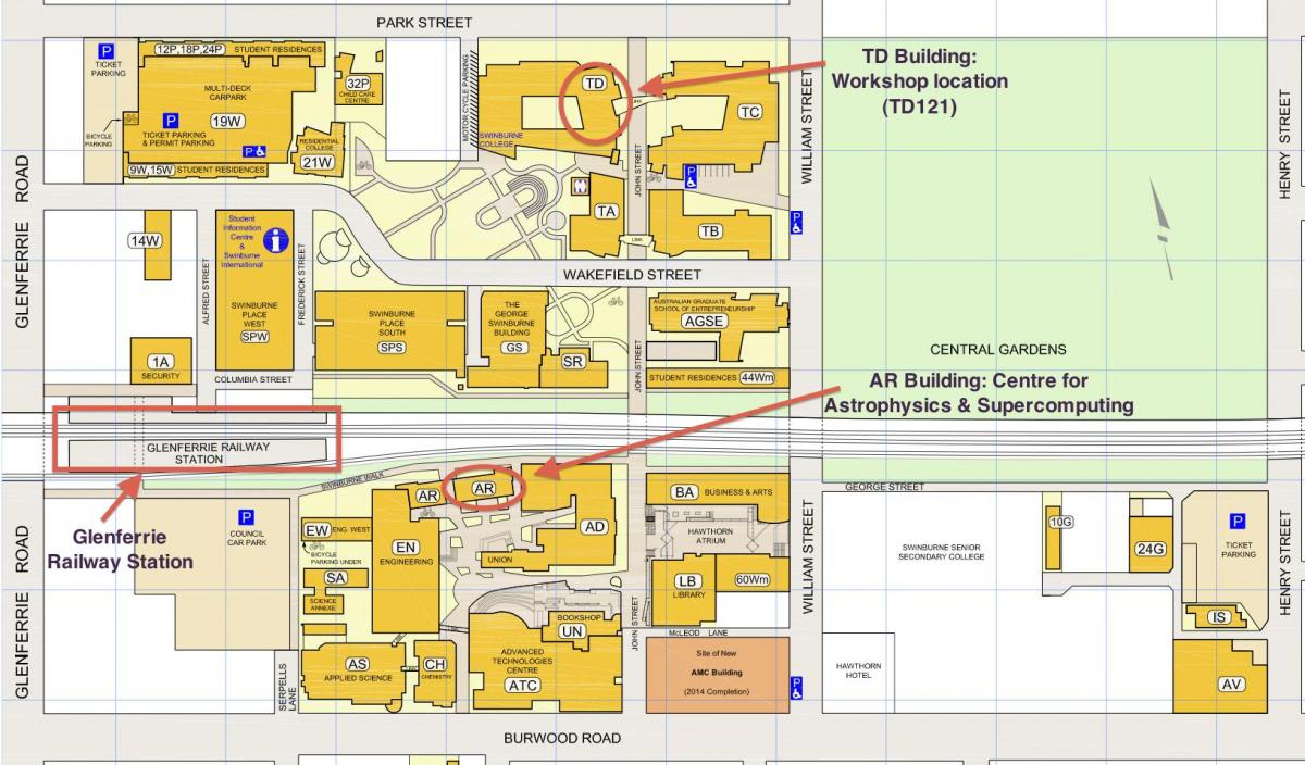 карта на колежа Суинберн