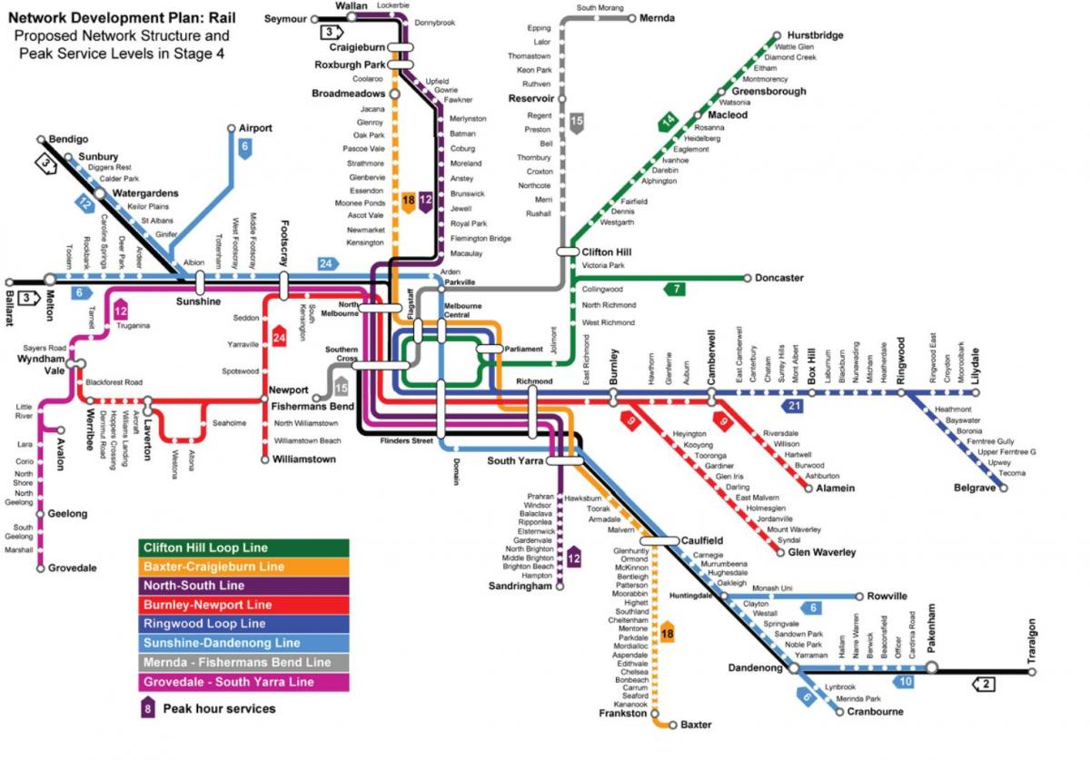 карта на метрото в Мелбърн