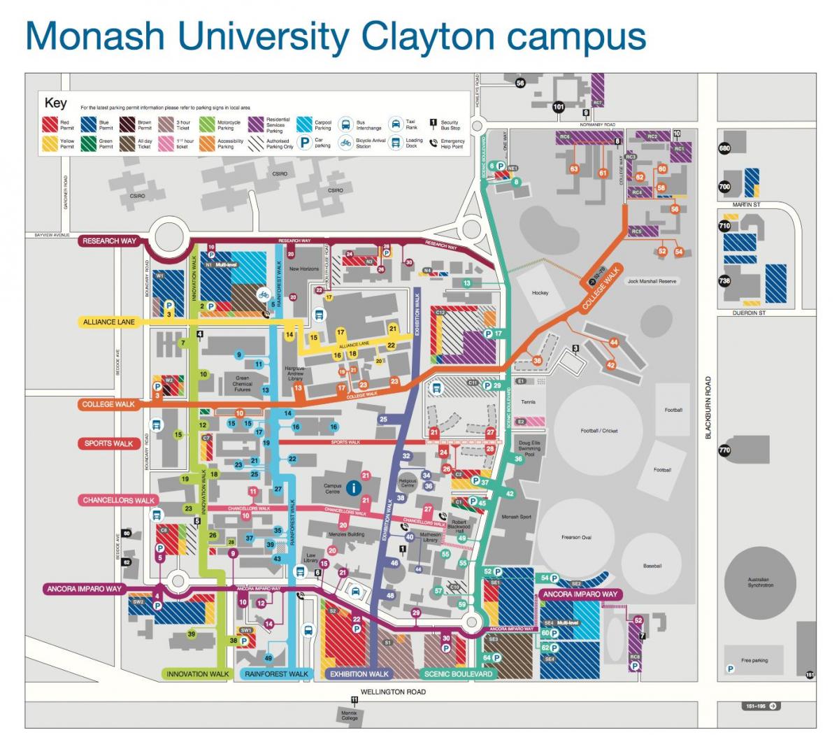 Монаш университет Клейтън картата