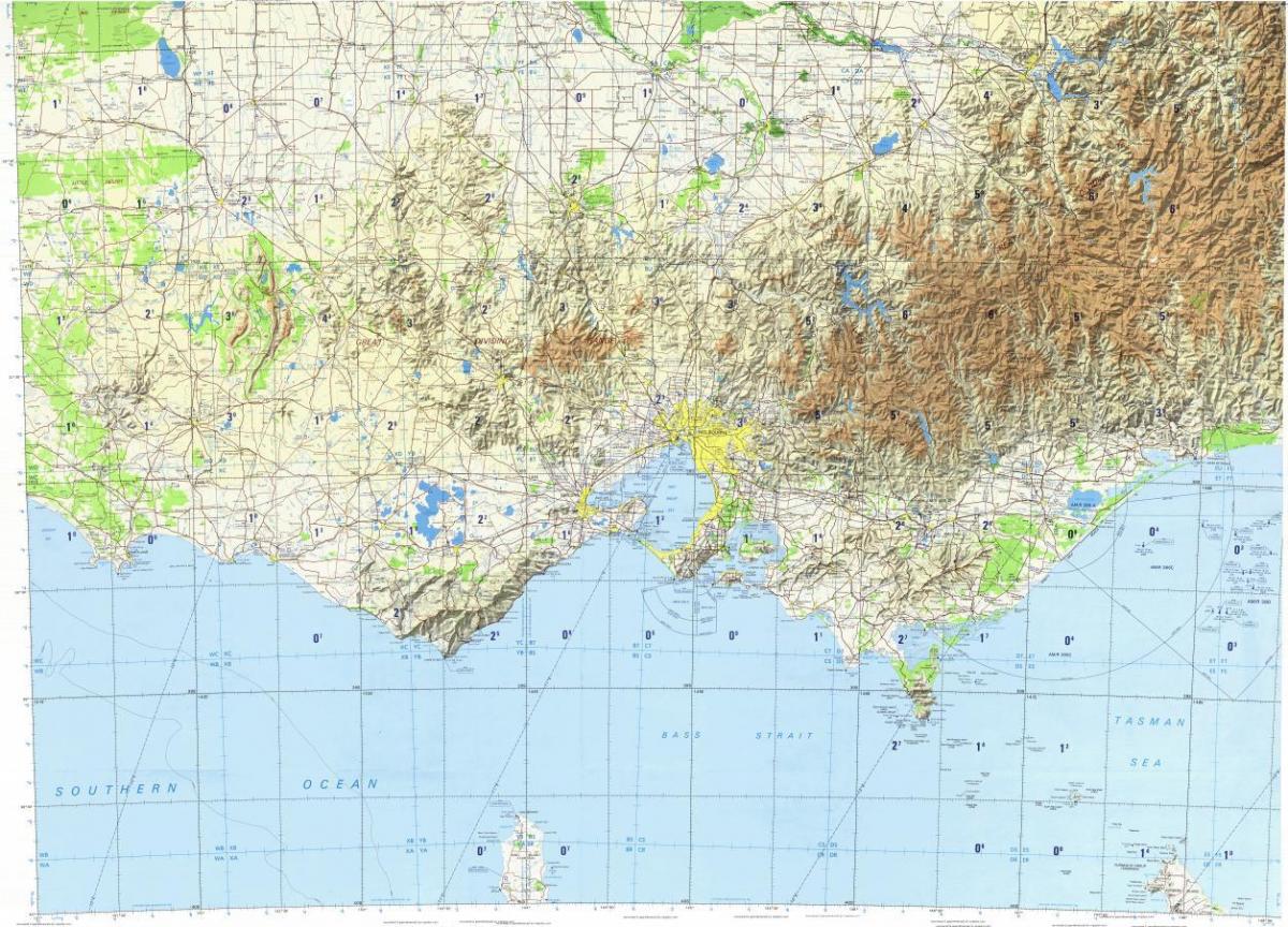 топографическая карта Мелбърн