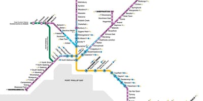 Vline влак на картата