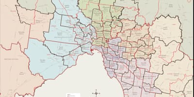 Карта на Мелбърн Източен окръг
