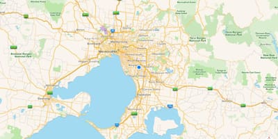 Карта на Мелбърн и околностите