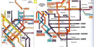 Мелбърн обществен транспорт картата