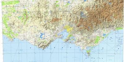 Топографическая карта Мелбърн